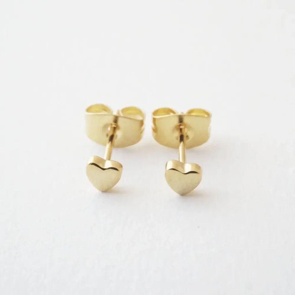 Mini Herz Ohrstecker in Gold, Silber, Rosegold | Minimalist Schmuck Für Jeden Tag Honigkatze von HONEYCATus