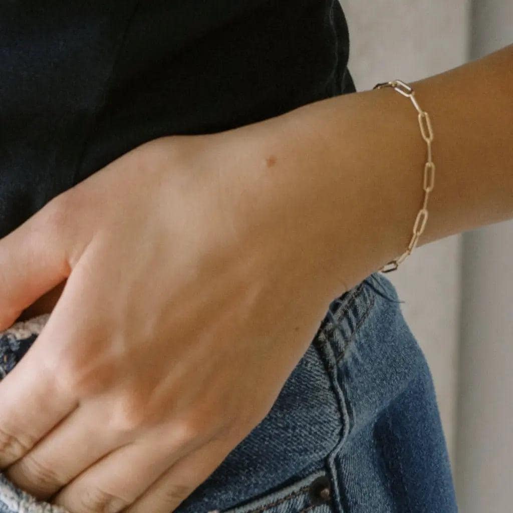 Piper Paperclip Kettenarmband in Gold, Silber, Rosegold | Minimalist Schmuck Für Jeden Tag Honigkatze von HONEYCATus