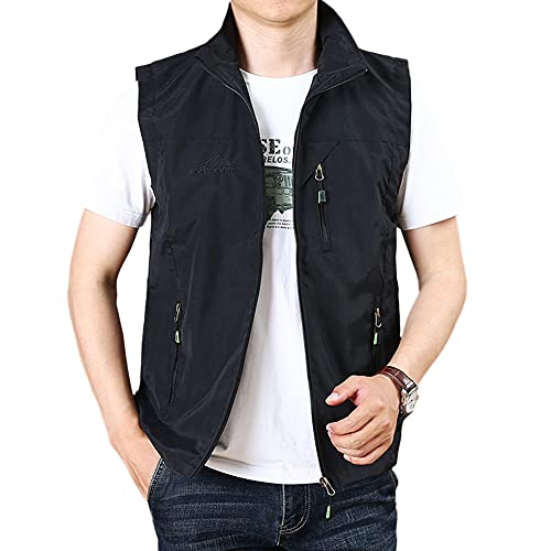 Herren Outdoor Utility Weste Große Größe Safari Weste mit Vielen Taschen Anglerweste Männer Arbeitsweste Freizeitweste Ärmellos Jacke Funktionsweste Sommerweste für Jagd Camping Fotografie Vest von HONGBI