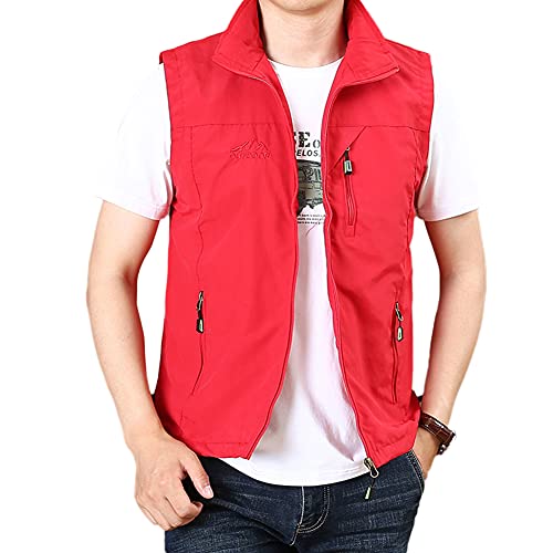 Herren Outdoor Utility Weste Große Größe Safari Weste mit Vielen Taschen Anglerweste Männer Arbeitsweste Freizeitweste Ärmellos Jacke Funktionsweste Sommerweste für Jagd Camping Fotografie Vest von HONGBI