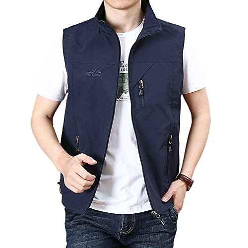 Herren Outdoor Utility Weste Große Größe Safari Weste mit Vielen Taschen Anglerweste Männer Arbeitsweste Freizeitweste Ärmellos Jacke Funktionsweste Sommerweste für Jagd Camping Fotografie Vest von HONGBI