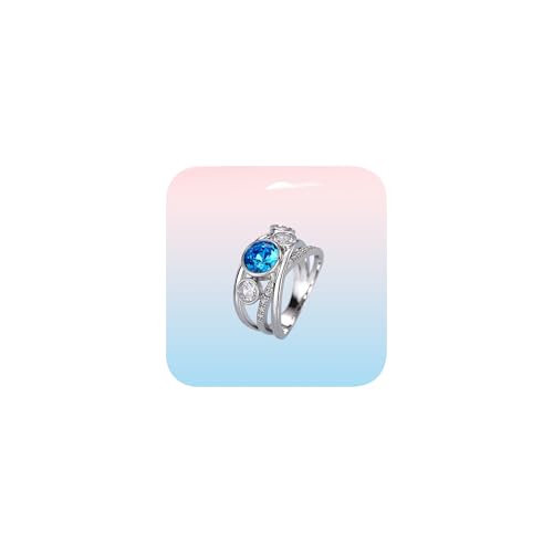 925er vergoldeter Silberring für Damen, Saphir, Zirkonia, Edelstein, Geburtsstein, Zirkonia, Diamant, mehrreihiger Ring, Verlobungsring, Hochzeitsring für Frauen, Größe 8# 925er vergoldeter Silberring für Damen, Saphir, Zirkonia, Edelstein, Geburtsstein, Zirkonia, Diamant, mehrreihiger Ring, Verlobungsring, Hochzeitsring für Frauen, Größe 8# von HONGCAIHU