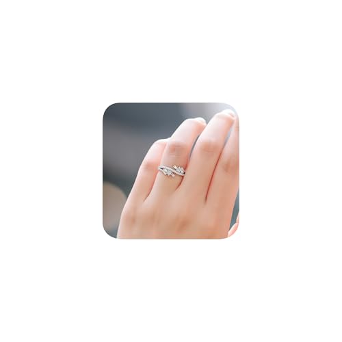 Einzigartiger Ring aus 925er-Sterlingsilber, mit glänzendem Diamant, Moissanit, Ehering für Damen, Verlobungsring, Ewigkeit, Stapelring für Frauen, minimalistischer Schmuck, Geschenk, Größe 10# von HONGCAIHU