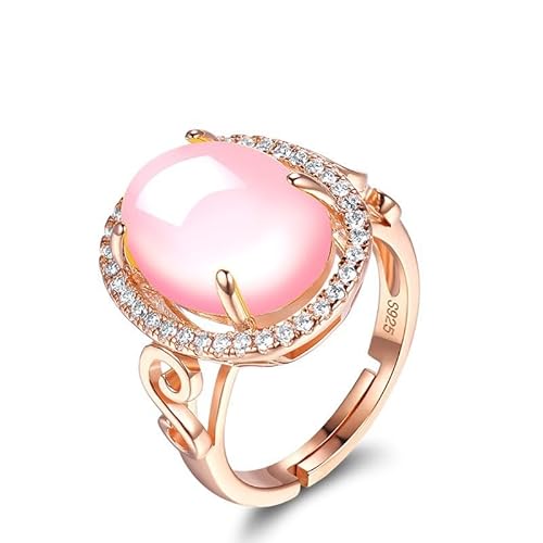 Rosenquarz-Steinring für Damen, 14 Karat vergoldet, Geburtsstein-Ringe, Zirkonia, Ewigkeit, Verlobung, Ehering, Ring für Frauen, größenverstellbar Rosenquarz-Steinring für Damen, 14 Karat vergoldet, Geburtsstein-Ringe, Zirkonia, Ewigkeit, Verlobung, Ehering, Ring für Frauen, größenverstellbar von HONGCAIHU