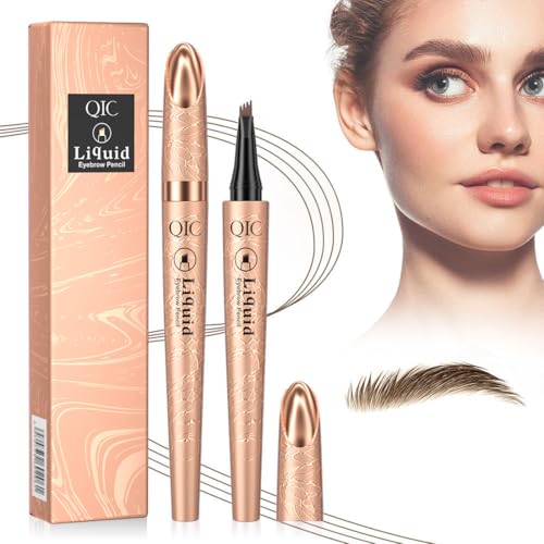 Magischer Augenbrauenstift - 2025 Neuer Wasserfester 3D-Microblading-Augenbrauenstift-Konturstift | Präziser Brauenstift mit 4 Spitzen | Langlebiger Natürlicher(11# Hellkaffee) von HONGECB