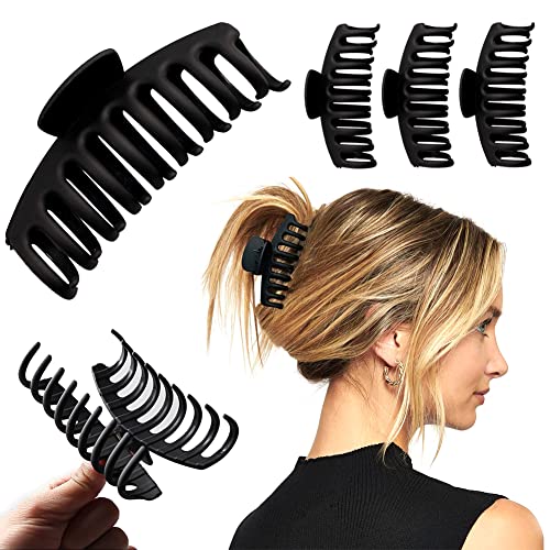 SUNCHE 4 Stück Große Haarklammer, Strong Haar Klaue Clips, Haarspangen für Dickes Haar, Unregelmäßige Rutschfeste Haarnade, Kunststoff Haar Klaue Clips, Haarstyling-Zubehör für Frauen und Mädchen von HONGECB