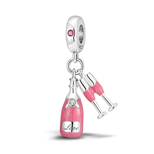 HONGRUI Charm-Anhänger aus 925er-Sterlingsilber für Armbänder, Halsketten, modisch, Herz, Schleife, Blume, Familie, Schmetterling, Anhänger für Frauen, Festival-Schmuck, Geschenke (rosa Champagner) HONGRUI Charm-Anhänger aus 925er-Sterlingsilber für Armbänder, Halsketten, modisch, Herz, Schleife, Blume, Familie, Schmetterling, Anhänger für Frauen, Festival-Schmuck, Geschenke (rosa Champagner) von HONGRUI