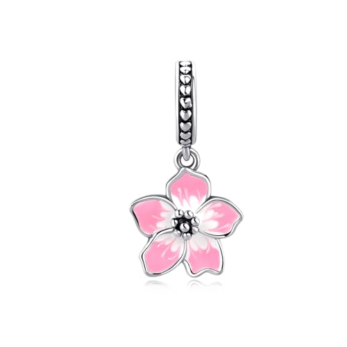 HONGRUI Charm-Anhänger aus 925er-Sterlingsilber für Armbänder, Halsketten, modisch, Herz, Schleife, Blume, Familie, Schmetterling, Anhänger für Frauen, Festival-Schmuck, Geschenke (rosa Kirschblüte) HONGRUI Charm-Anhänger aus 925er-Sterlingsilber für Armbänder, Halsketten, modisch, Herz, Schleife, Blume, Familie, Schmetterling, Anhänger für Frauen, Festival-Schmuck, Geschenke (rosa Kirschblüte) von HONGRUI
