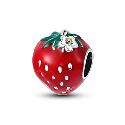 HONGRUI Charm-Anhänger aus 925er-Sterlingsilber für Armbänder, Halsketten, modisch, Herz, Schleife, Blume, Familie, Schmetterling, Anhänger für Frauen, Festival-Schmuck, Geschenke (rote Erdbeere) HONGRUI Charm-Anhänger aus 925er-Sterlingsilber für Armbänder, Halsketten, modisch, Herz, Schleife, Blume, Familie, Schmetterling, Anhänger für Frauen, Festival-Schmuck, Geschenke (rote Erdbeere) von HONGRUI