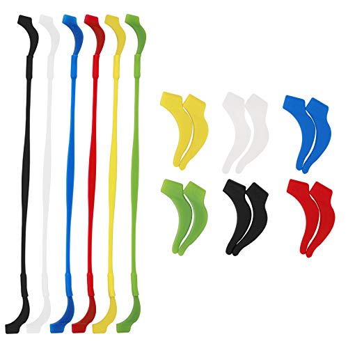HONGXIN-SHOP Brillenband Ohr Haken Rutschfeste Sportbrillen Kette Elastisch Silikon Gürtelhalter mit Ohr Haken für Kinder Erwachsene Mehrfarbig 6 Stück von HONGXIN-SHOP