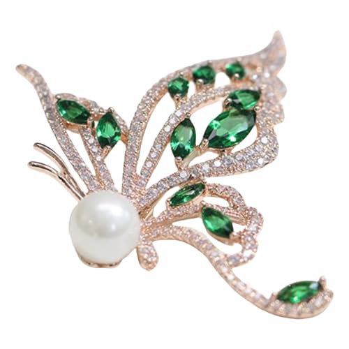 HONGXINHAO Anspruchsvolle Kristall-Brosche in Schmetterlingsform, Unisex, modische Brosche, Legierung, Textur für multifunktionale Styling-Option von HONGXINHAO