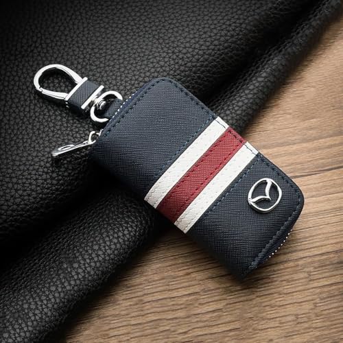 HONGYANFA Auto Leder Schlüsselanhänger Tasche für Mazda CX-60 CX60 2022 2023 2024, Schutz Schlüsseltasche Wasserdicht mit Metallhaken,Black HONGYANFA Auto Leder Schlüsselanhänger Tasche für Mazda CX-60 CX60 2022 2023 2024, Schutz Schlüsseltasche Wasserdicht mit Metallhaken,Black von HONGYANFA