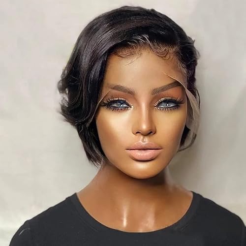 Kurze Bob Perücke mit Pixie Schnitt für Frauen, leimlose Lace Front Perücke, mit seitlichem Pony 6 Zoll, hitzebeständige synthetische Perücke, tägliche Party-Cosplay-Verwendung. Kurze Bob Perücke mit Pixie Schnitt für Frauen, leimlose Lace Front Perücke, mit seitlichem Pony 6 Zoll, hitzebeständige synthetische Perücke, tägliche Party-Cosplay-Verwendung. von HONGYEMY