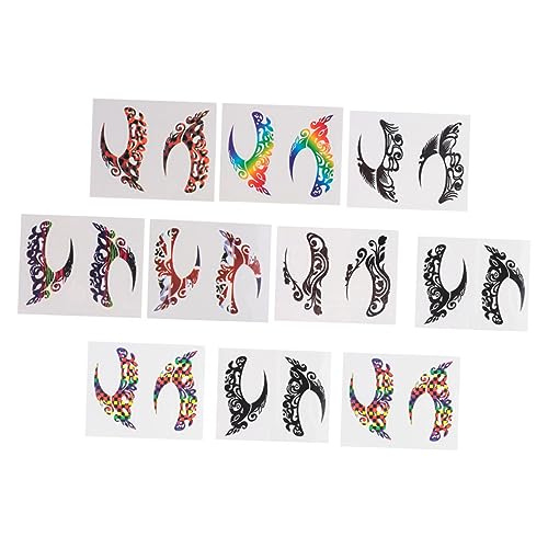 HONITANO 10 Paare Festival Eyeliner Sticker Augen Make Up Lidschatten Aufkleber Leicht Anzubringen Stilvoll und Auffällig für Karneval Maskenball und Kostümpartys von HONITANO