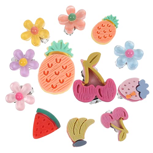 HONITANO 10 Paare Ohrclips Blumen und Früchtemotiv Schmerzfreie Clip Ohrringe ohne Ohrlöcher Bunte Ohrschmuck Accessoires für Mädchen Geschenkidee für Alltag und Festtage von HONITANO