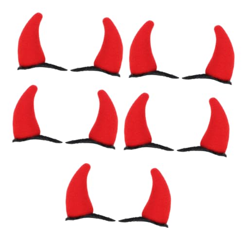 HONITANO 10 Stück Halloween Teufelshorn Haarklammern Rot Leichte Langlebige Polyester Haarnadeln für Damen Mädchen für Karneval Cosplay Fasching und Kostümzubehör von HONITANO