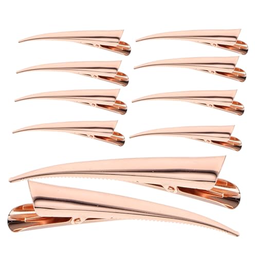 HONITANO 10 Stück Teiliges Große Metallische Haarklammern in Roségold Professionelle Rutschfeste Haarspangen für Dickes und Dünnes Haar Salongeeignetes Stylingzubehör für Damen und von HONITANO