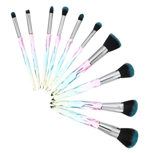 HONITANO 10 Stück Teiliges Make up Pinselset mit Kristallgriff Professionelle Foundation Eyeliner pinsel Leicht und Langlebig für Präzises Auftragen von Puder Creme und Flüssigem Make up von HONITANO