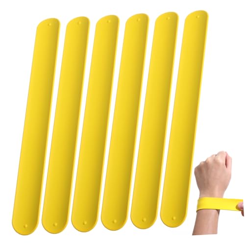 HONITANO 10 Stück Teiliges Silikon Slap Armbänder für Elastische Abriebfeste und Hautfreundliche Kinderparty Geschenke in Gelb Flexibel und Temperaturbeständig von HONITANO