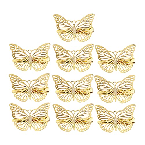 HONITANO 10 Stück Zarte Haarklammern Schmetterlings Design Hohl Aus Legierung Haaraccessoires Für Mädchen Für Partys Und Hochzeiten von HONITANO