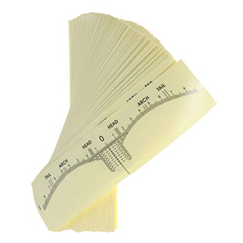 HONITANO 100 STÜCK Einweg Augenbrauen Ruler Aufkleber Selbstklebende Schablonen für Microblading Augenbrauenformen Praktische Werkzeuge zur Präzisen Augenbrauenmessung und Gestaltung von HONITANO