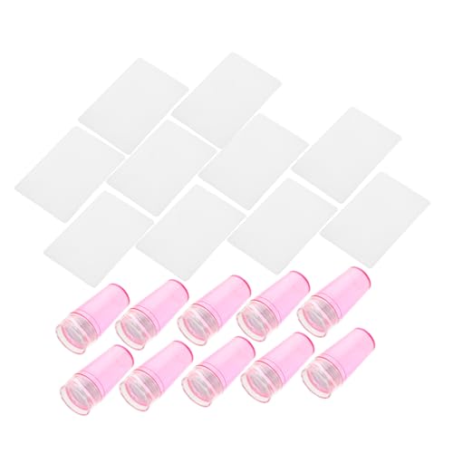 HONITANO 10sätze Transparenter Silikon-nagelstempel Mit Schaber French Tip Nagelstempel Für Nail Art Klarer Stempel Für Maniküre Zu Hause Salon von HONITANO