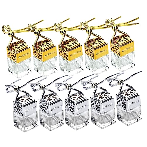 HONITANO 10stücke Kreative Quadratische Glasparfümflasche Leere Flasche Für Ätherische Öle Auto-hängend Silber Je Für An Frauen HONITANO 10stücke Kreative Quadratische Glasparfümflasche Leere Flasche Für Ätherische Öle Auto-hängend Silber Je Für An Frauen von HONITANO