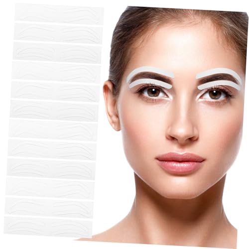 HONITANO 12 Blatt Teiliges Augenbrauen Schablonen Augenbrauen Aufkleber zum Formen und Trimmen für Präzises Styling Leichte Anwendung Sicherer Weicher Papierstoff für Make Up und von HONITANO