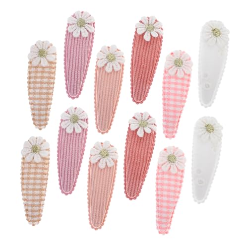 HONITANO 12 Stück Teiliges Blumen Haarspangen aus Stoff Bunte Mädchen Haarklammern Komfortable und Langlebige Haarschmuck Clips für Alltag und Besondere Anlässe von HONITANO