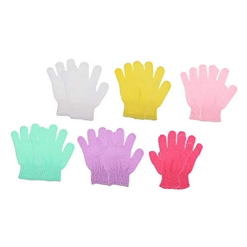 HONITANO 12 Stück Teiliges Peeling Duschhandschuh aus Elastischem Nylon Doppelseitig Exfolierend Dehnbar für Damen und Herren Sanfte Körperreinigung für Familien und Bekannte von HONITANO