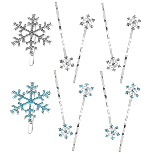 HONITANO 12 Stück Teiliges Schneeflocken Haarnadel Set mit Strass Farben Blau und Weiß Funkelnde Bobby Pins für Hochzeiten Festliche Haarschmuck für Frauen und Mädchen Geschenkidee für von HONITANO
