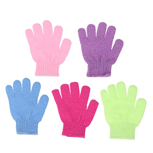 HONITANO 12 Stücke Peeling Duschhandschuhe aus Nylon für Körperpeeling Fünf Finger Badehandschuhe mit Massagefunktion für Männer und Frauen von HONITANO