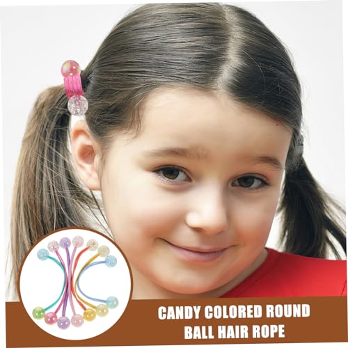 HONITANO 14 Stück Elastische Haargummis für Mädchen Süße Haarseile mit Kugeln für Pferdeschwanzhalter Haarschmuck für Kinder Elastische Haaraccessoires von HONITANO