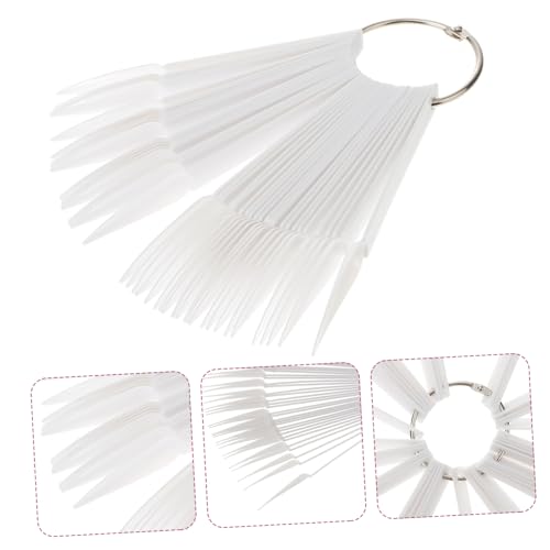 HONITANO 150 Stück Teiliges Nagellack Display mit Fächerform Nagelproben Sticks Faltbar für Nageldesign Übung Farbmuster Präsentation mit Organizer Ring für Anfänger und Profis von HONITANO