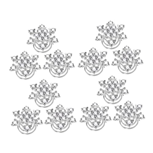 HONITANO 15stücke Schneeflocken-spiral-twist-haarnadeln Aus Metall Mit Strasssteinen Für Frauen Haarschmuck Für Weihnachten Und Brautschmuck von HONITANO