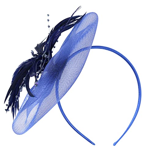 HONITANO 1stück Elegantes Haarschmuck Federn Und Netzstoff Für Partys Hochzeiten Und Besondere Anlässe Vielseitig Einsetzbar Als Haarreif Oder Dekoration Tiefblauem Farbton von HONITANO