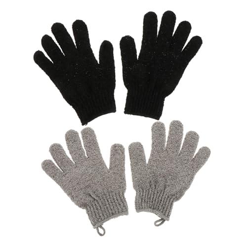 HONITANO 2 Paar Peeling Handschuhe Duschhandschuhe aus Polyester für Körperpflege Einheitsgröße Sanftes Peeling für Männer und von HONITANO