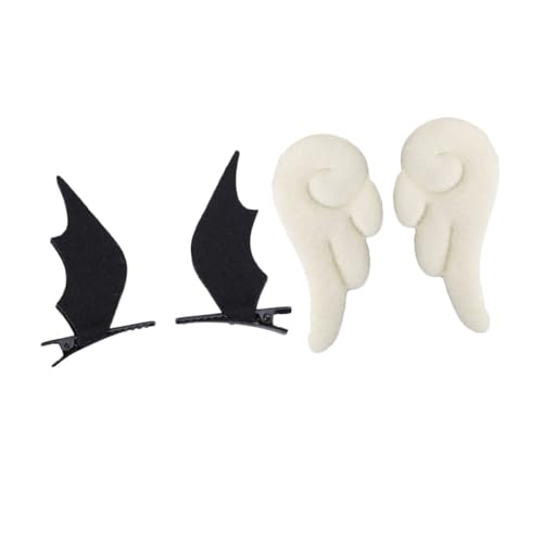 HONITANO 2 Paare Flügel Haarspangen aus Stoff Niedliche Haarklammern für Mädchen Umweltfreundlicher Haarschmuck Vielseitig für Alltag Party Weihnachten Geburtstag Passend für Teens Frauen von HONITANO