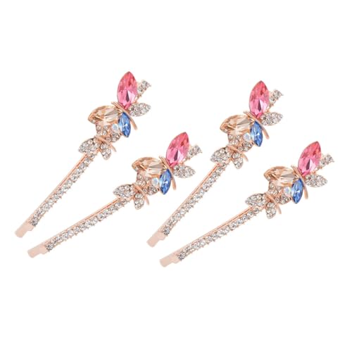 HONITANO 2 Paare Schmetterling Haarspangen mit Strass Bunte Haarklammern für Frauen Stilvolle Haar accessoires mit Funkelnden Kristallen Modische Haarschmuck für Partys und Geschenkideen von HONITANO