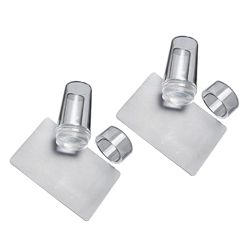 HONITANO 2sätze Stempel Für Nägel Nagel Stempelset Siegelstempel Mit Deckel Schaber Nagel-schönheits-werkzeugset Maniküre-werkzeuge Nagelkunst-zubehör Leicht Zu Tragen Verstauen von HONITANO