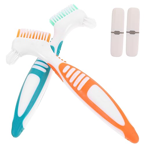 HONITANO 2 Sätze Reise Zahnbürsten Set mit Robusten Mittleren Bürstenköpfen Tragbarem Becher zur Zahnpflege Hygienisch Platzsparend für Outdoor und Reisegebrauch Praktischem von HONITANO