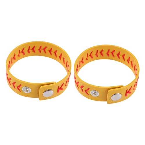 HONITANO 2 Stk. Geflochtene Softball Sportarmbänder aus PU Leichtes Hautfreundliches Design Verstellbar für Damen und Herren für und von HONITANO