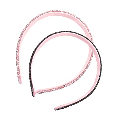 HONITANO 2 Stück Bejewelled Breites Haarband mit Glitzernden Strasssteinen Gepolstertes Bequemes Stirnband für Damen Teiliges in Schwarz und Modisches Haarschmuck Accessoire für Alltag und von HONITANO