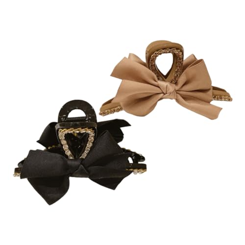 HONITANO 2 Stück Bogenclip Zubehör Haarklammern Pferdeschwanz Clips Haarspangen frauen Klaue gut kreative Haarklammer Haarstyling-Haarspange Haarspange Haarkralle Stoff Black von HONITANO
