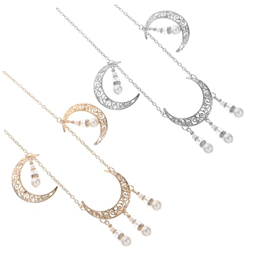 HONITANO 2 Stück Boho Haar Schmuck Teiliges mit funkelndem Mond Anhänger Damen Kopfschmuck Head Chain für Hochzeit Festival Party Leichter und Bequemer Haarschmuck für Frauen HONITANO 2 Stück Boho Haar Schmuck Teiliges mit funkelndem Mond Anhänger Damen Kopfschmuck Head Chain für Hochzeit Festival Party Leichter und Bequemer Haarschmuck für Frauen von HONITANO