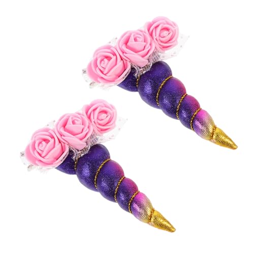 HONITANO 2 Stück Einhorn Haarklammern Haarspangen Bunte Cartoon Haarklammern für Mädchen Rutschfeste Haarnadeln Party Haaraccessoires von HONITANO