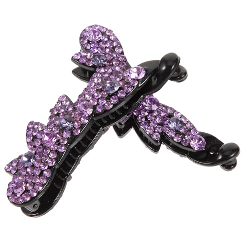 HONITANO 2 Stück Funkelnde Strass Bananenspangen für Feines und Lockiges Haar Haarclips für Damen Leichte Ponytail Accessoires in Blau für Alltag und Party von HONITANO