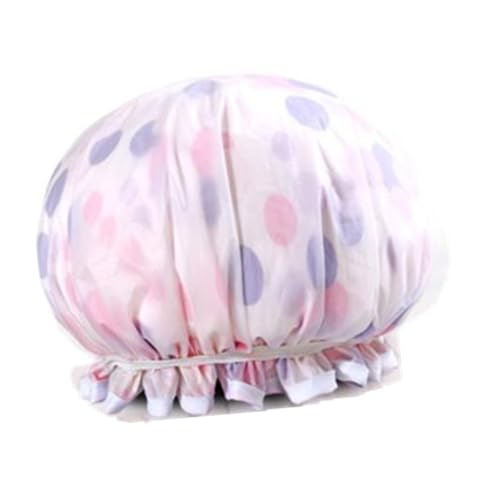 HONITANO 2stücke Wasserdichte Duschhauben Für Damen Eva Druck Badekappen Doppellagige Haarhaube Für Lange Haare Glatte Oberfläche Bequem Für Dusche in Violett Und Blau Erhältlich von HONITANO