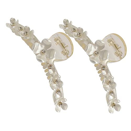 HONITANO 2 Stück Große Haarklammern mit Strassblume Starke Haarkralle für Dickes und Eleganter Haarclip für Frauen und Mädchen Praktischer Haarschmuck für Alltag und Besondere Anlässe von HONITANO