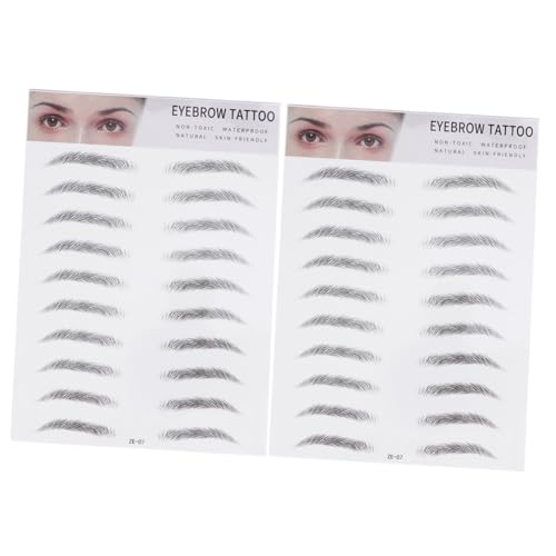 HONITANO 2 Stück Imitation Augenbrauen Transfer Sticker Haarähnlich Temporär für Männer Frauen Schwarz Schnelle Anwendung Natürlicher Look Langanhaltend Hautfreundlich von HONITANO